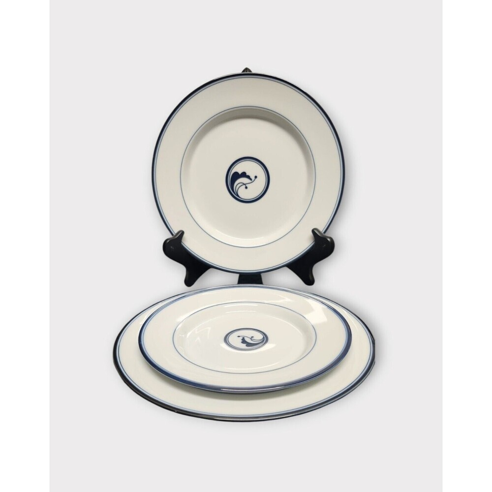Dansk Flora Juniper Blue 2- Salad Plates & 1 Bread Butter Plat  Japan (SET of 3)